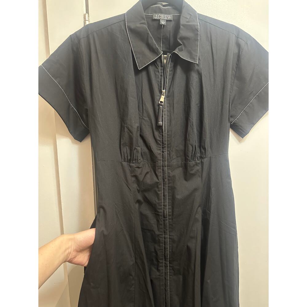 J.CREW Zip-Up Shirt-Dress in Black CI906 Size 4 NWT - Picture 9 of 13
